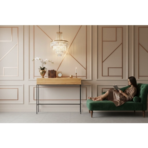 KONSOLA Z SZUFLADĄ DREWNO LITE DĄB OLCHA SKD-350